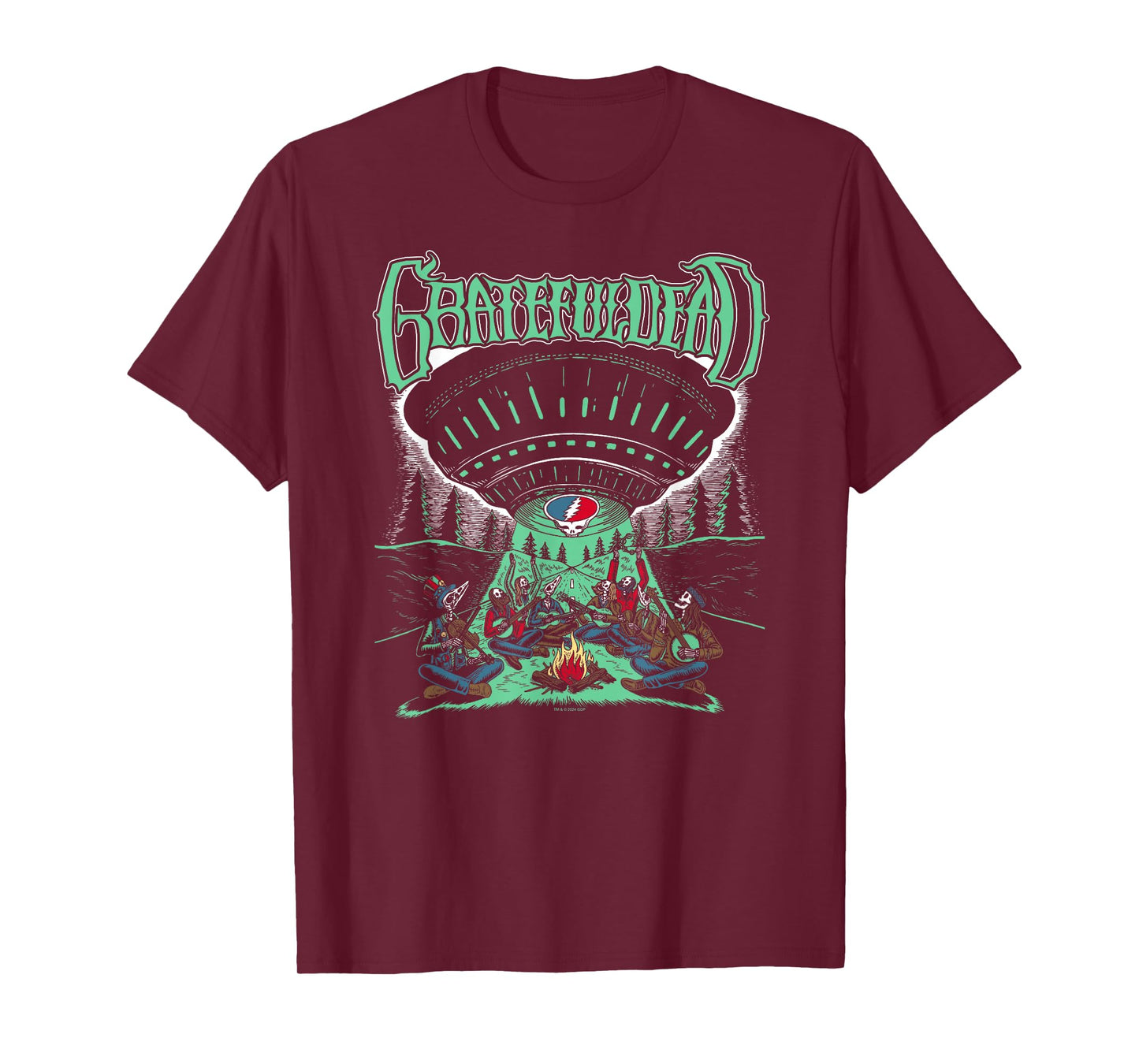 Grateful Dead Skeletons and Aliens Camping Band T-Shirt