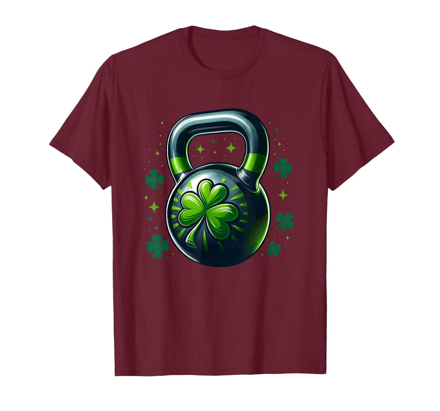 Kettlebell Shamrock St Patricks Day Gym Workout Fitness T-Shirt