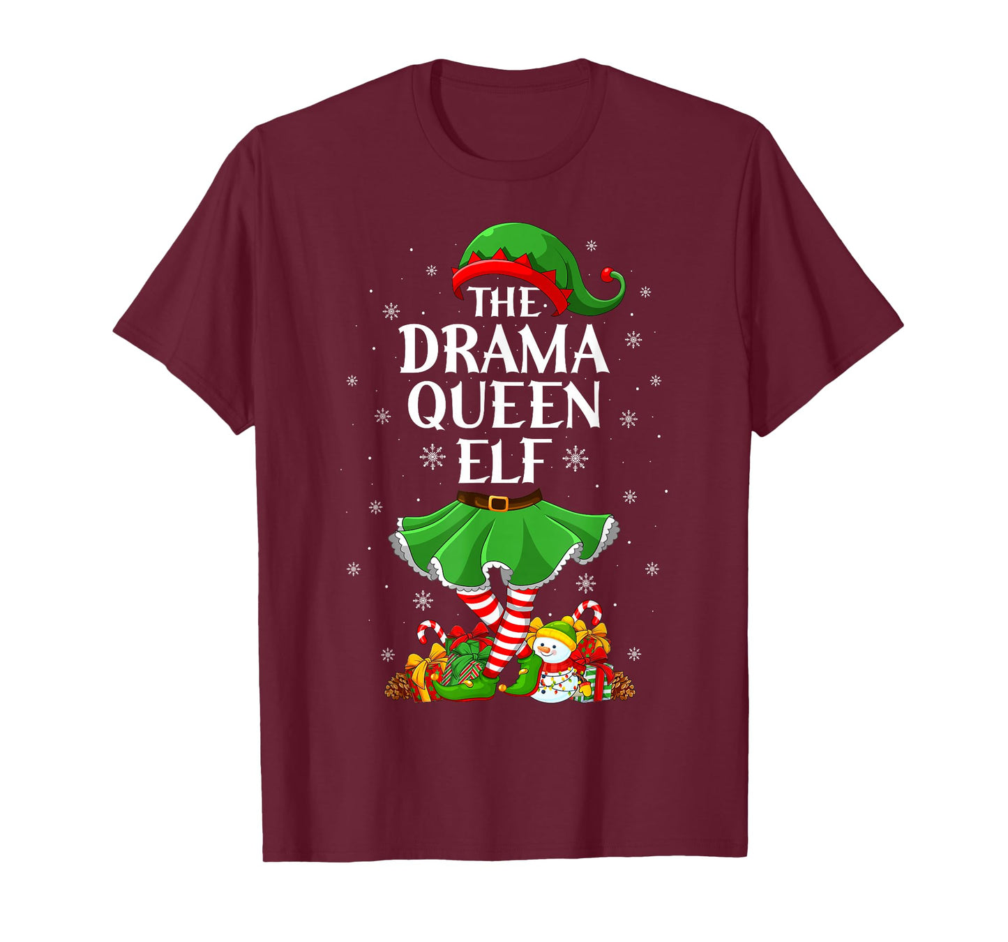 Drama Queen Elf Christmas Family Elf Squad Xmas Girls Women T-Shirt