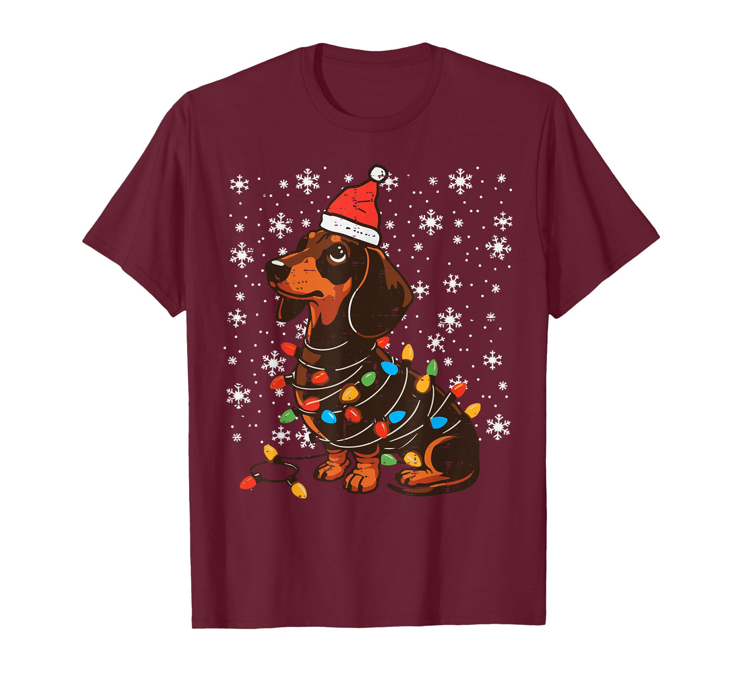 Christmas Dog Dachshund Santa Xmas Wiener Women Men Kids T-Shirt