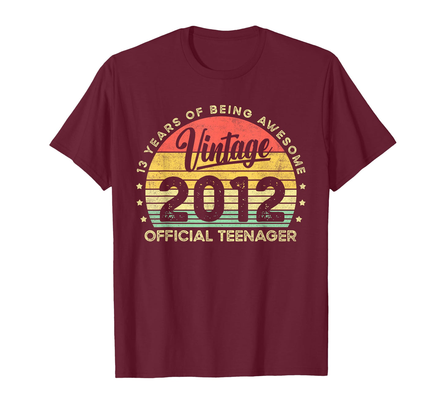 Vintage 2012 Official Teenager 13th Birthday Gifts 13 Yr Old T-Shirt