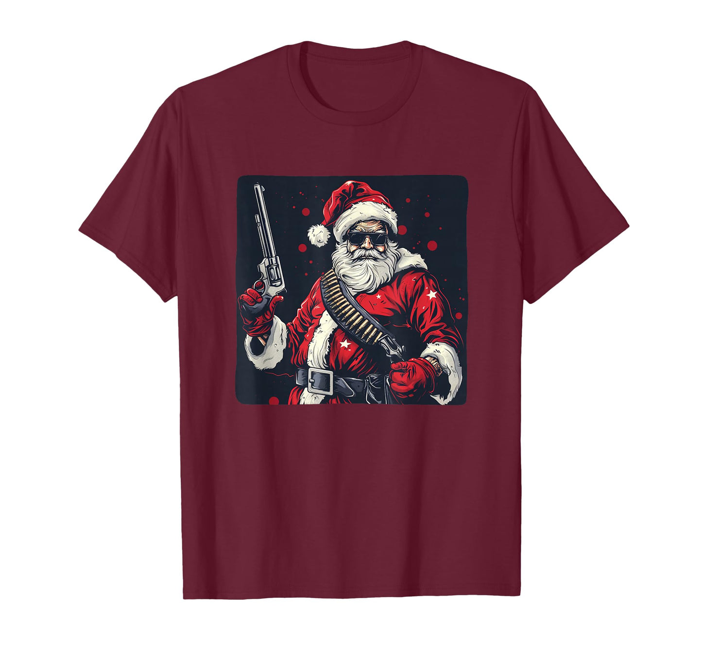 Funny Revolver Santa Claus Costume for a Festive Season T-Shirt
