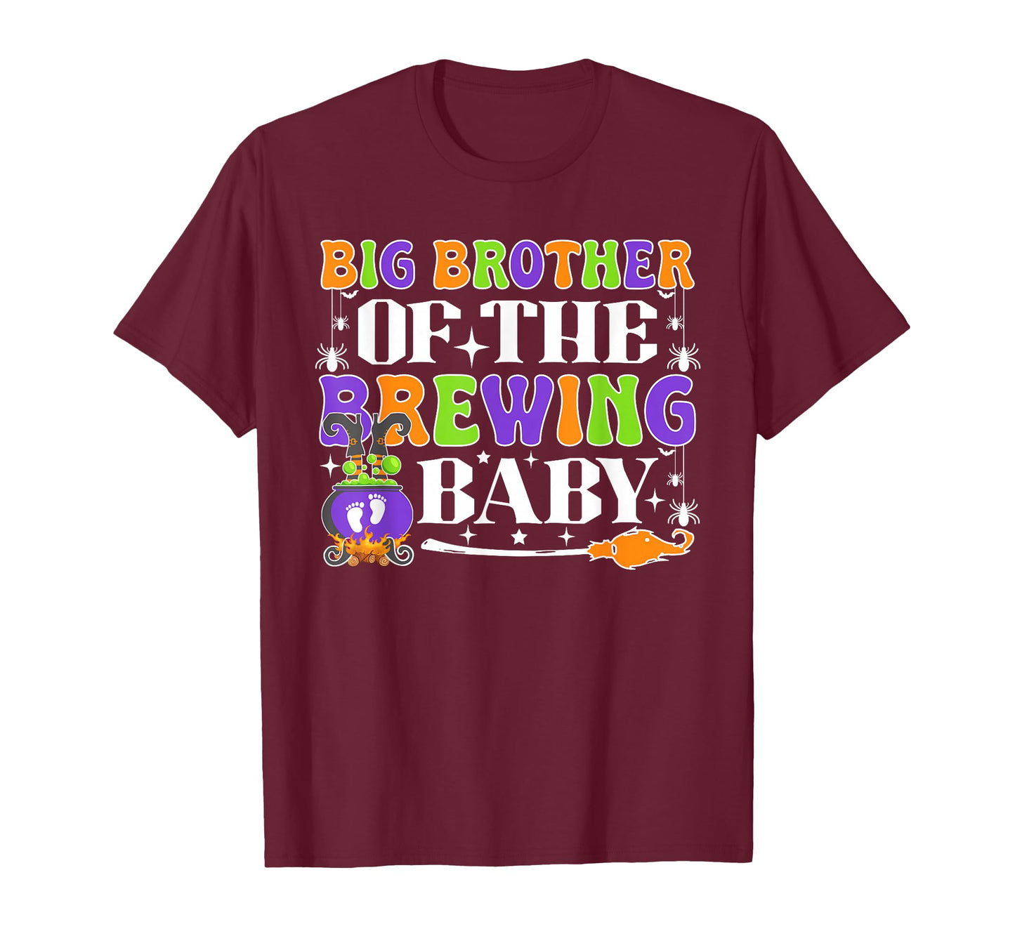Big Brother of The Brewing Baby Halloween Witch Baby Shower T-Shirt