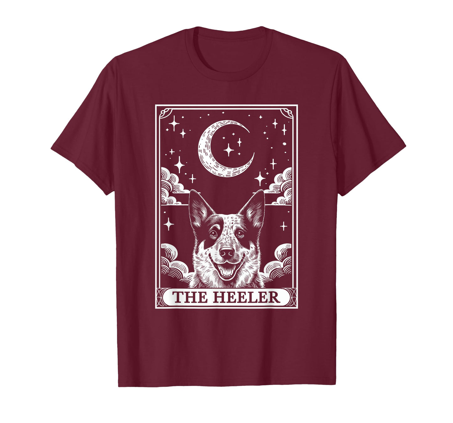 Tarot Card Vintage Crescent Moon Australian Cattle Dog Mom Men Women Kids T-Shirt