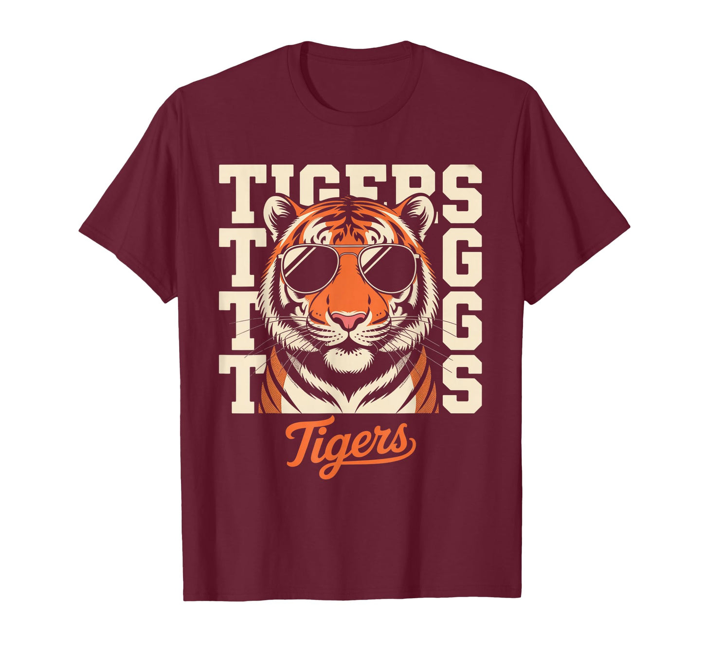 Vintage Tigers Inspirational Athletic Name Design Halloween T-Shirt