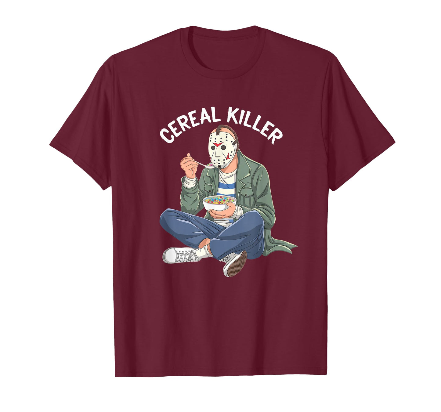 Cereal Killer Masked Character Eating Breakfast T-Shirt
