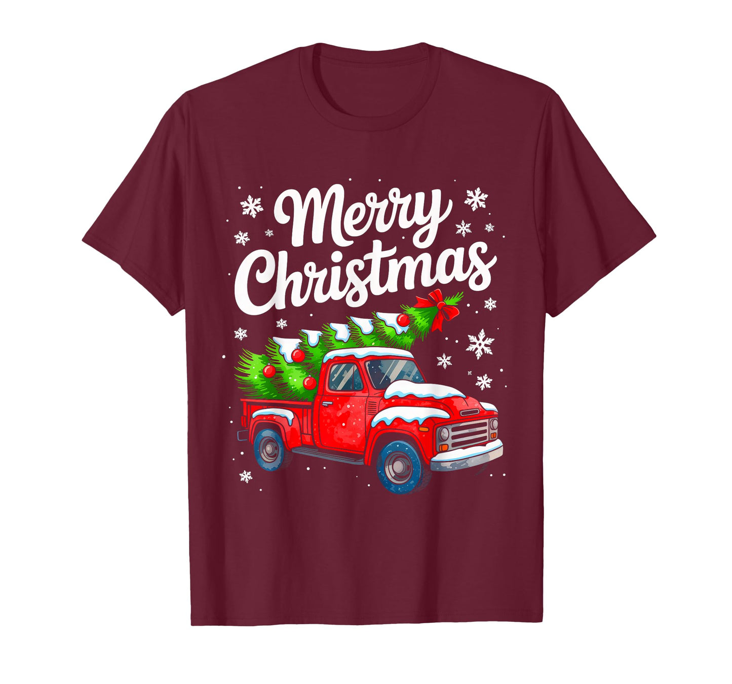 Merry Christmas Red Truck Family Matching Christmas Pajama T-Shirt