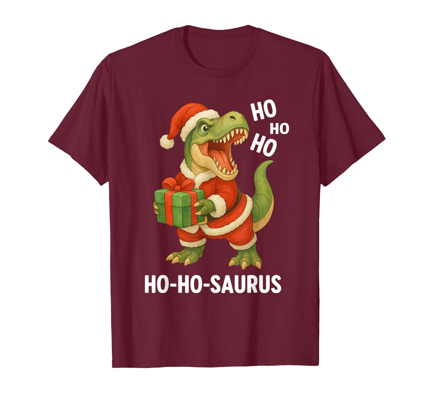 Santa Rex Kid Christmas Dinosaur T-Rex for Boys Ho-Ho-Saurus T-Shirt