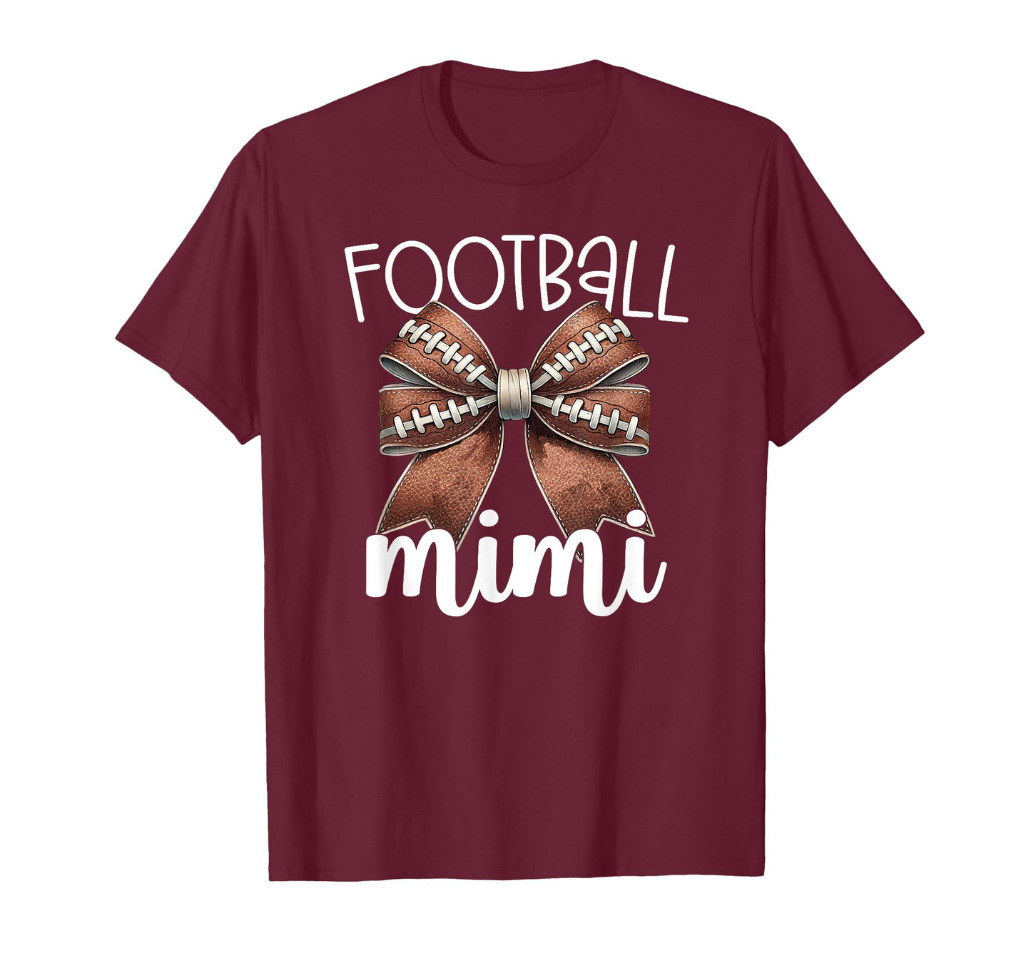 Football Mimi - Football Coquette Bow - Grandma Game Day T-Shirt