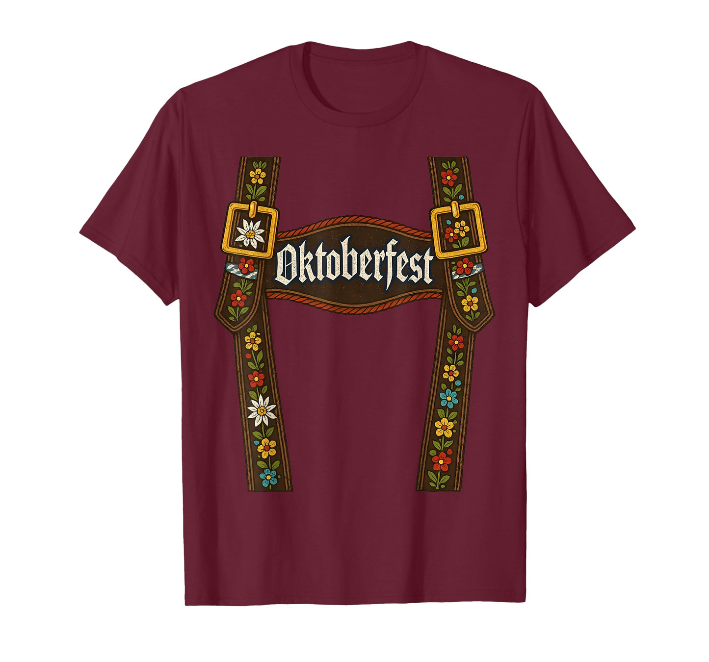 Oktoberfest Lederhosen Suspenders Vintage Graphic Tee T-Shirt