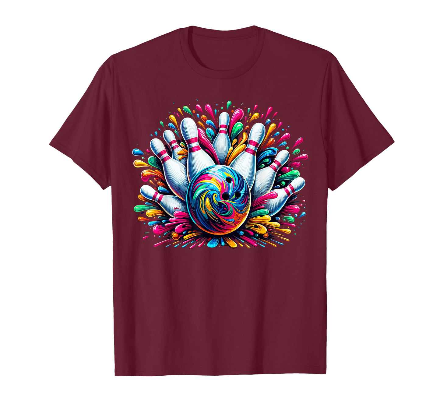 Bowling Cute Colorsplash Ball T-Shirt