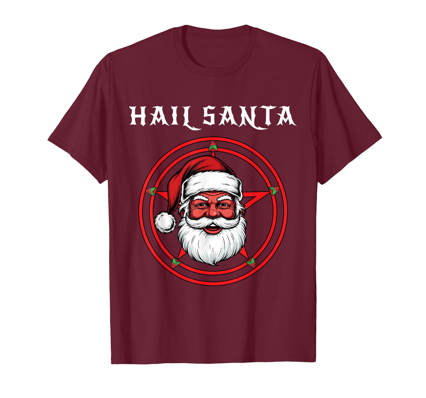 Hail Santa Pagan Happy Solstice Gothic Metal Christmas T-Shirt