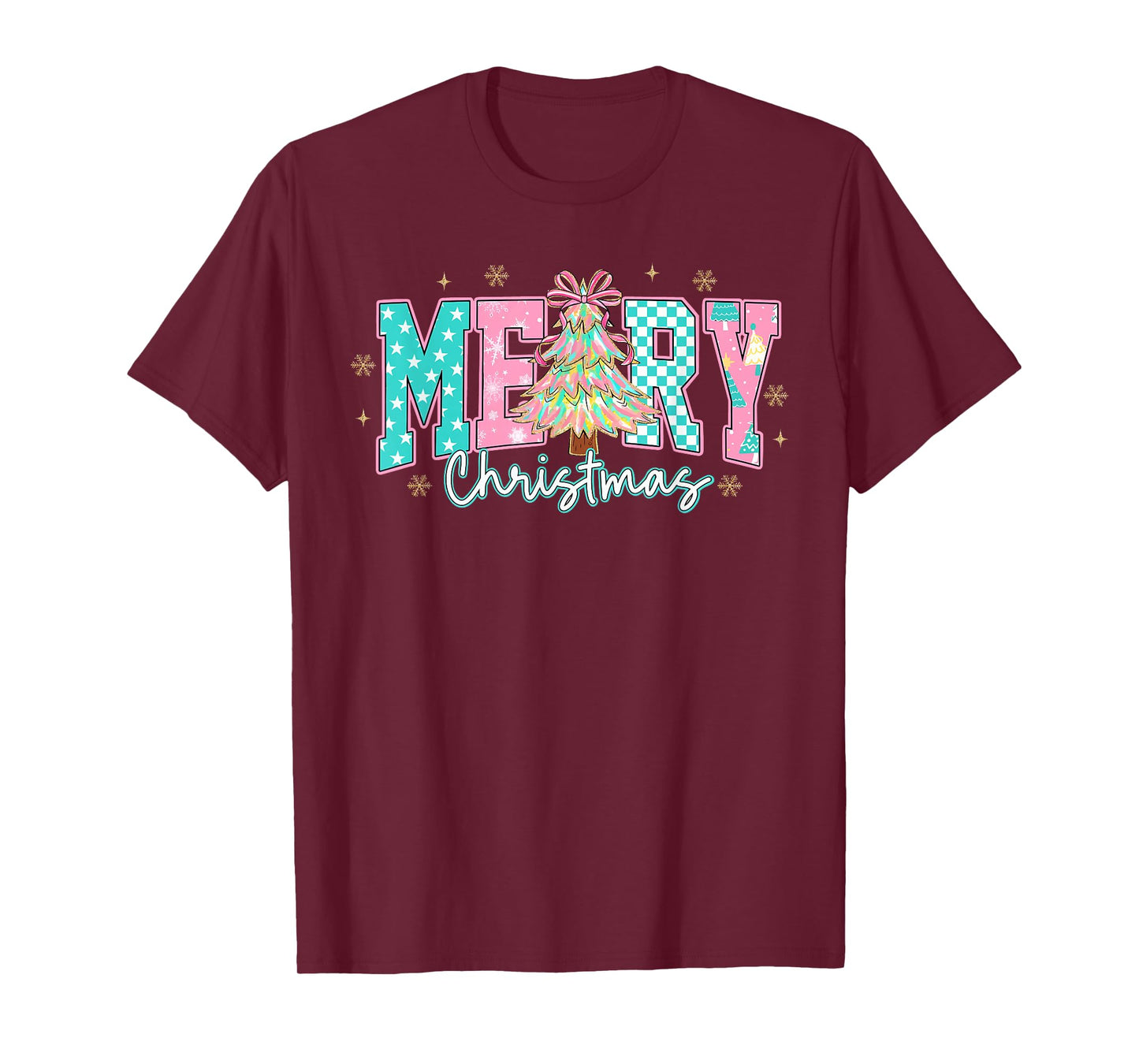 Merry Christmas Coquette Bow Xmas Tree Pajamas Holiday Funny T-Shirt