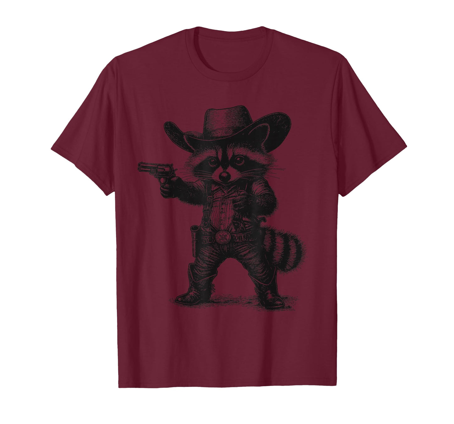 Raccoon Cowboy Hat Funny Western Cute Raccoon Lover Vintage T-Shirt