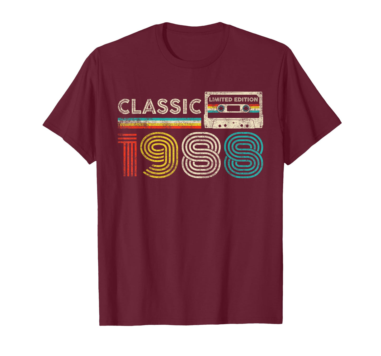 Classic 1988 Vintage 1988 Cassette Tape Men Women Birthday T-Shirt