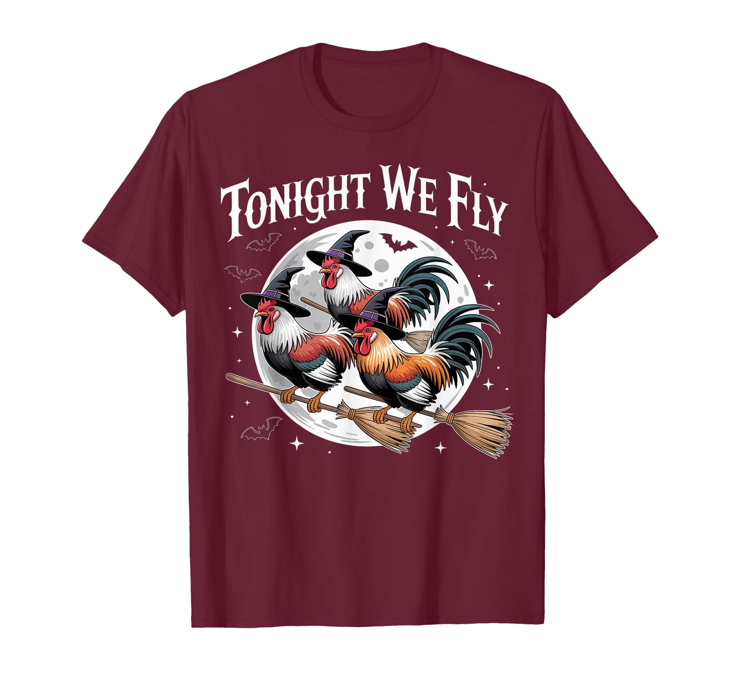 Tonight We Fly Funny Witch Chicken Halloween Season T-Shirt