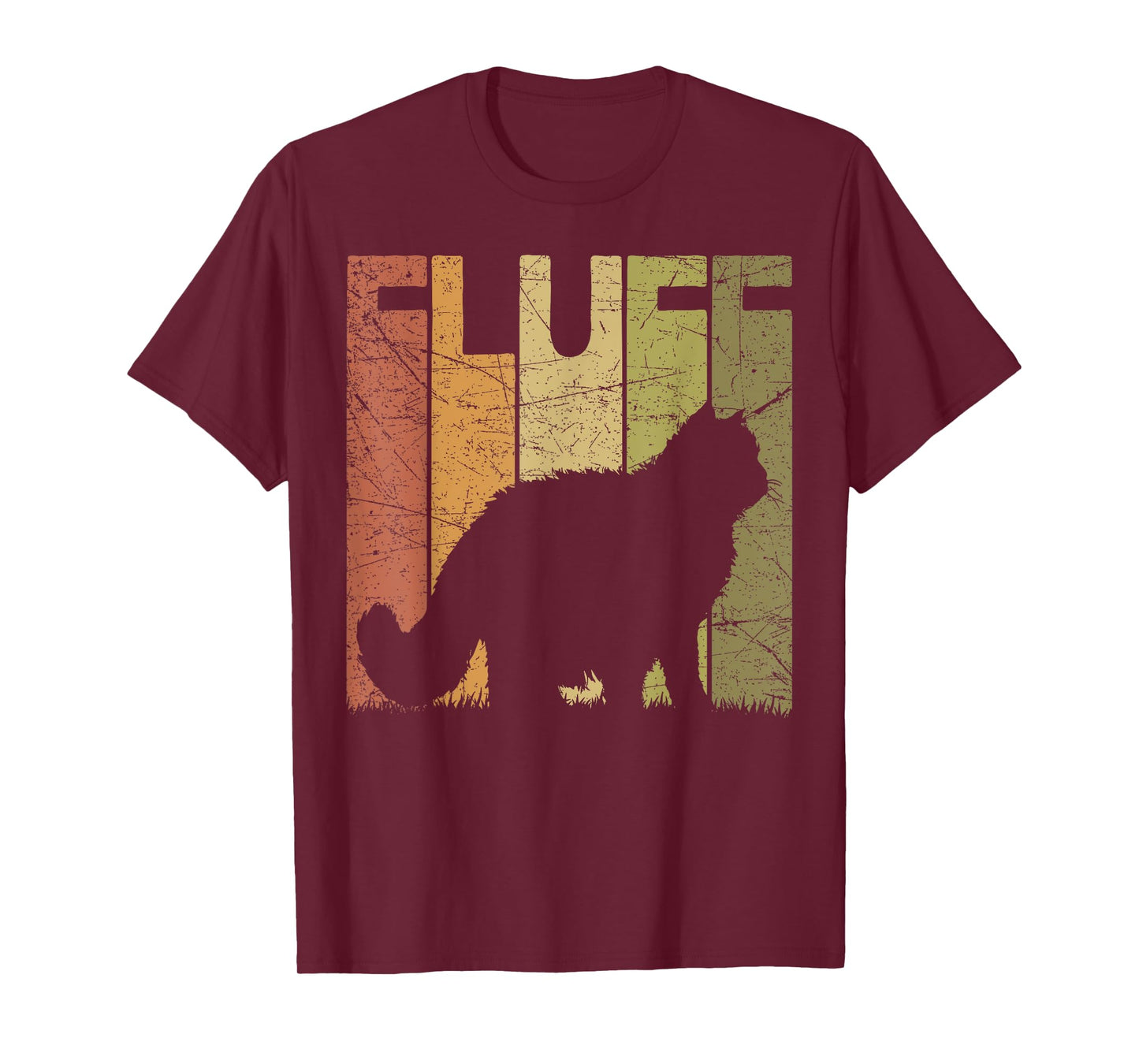 Cat Fluff Vintage Cat Lover Retro Cat Silhouette T-Shirt for Men Women Girls Kids
