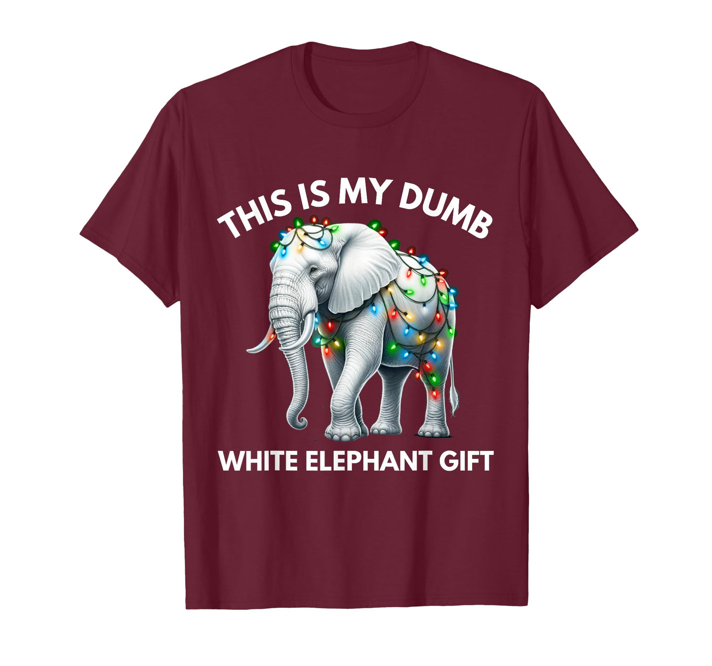 Funny White Elephant Gift Wrapped Elephant Dumb Gift T-Shirt