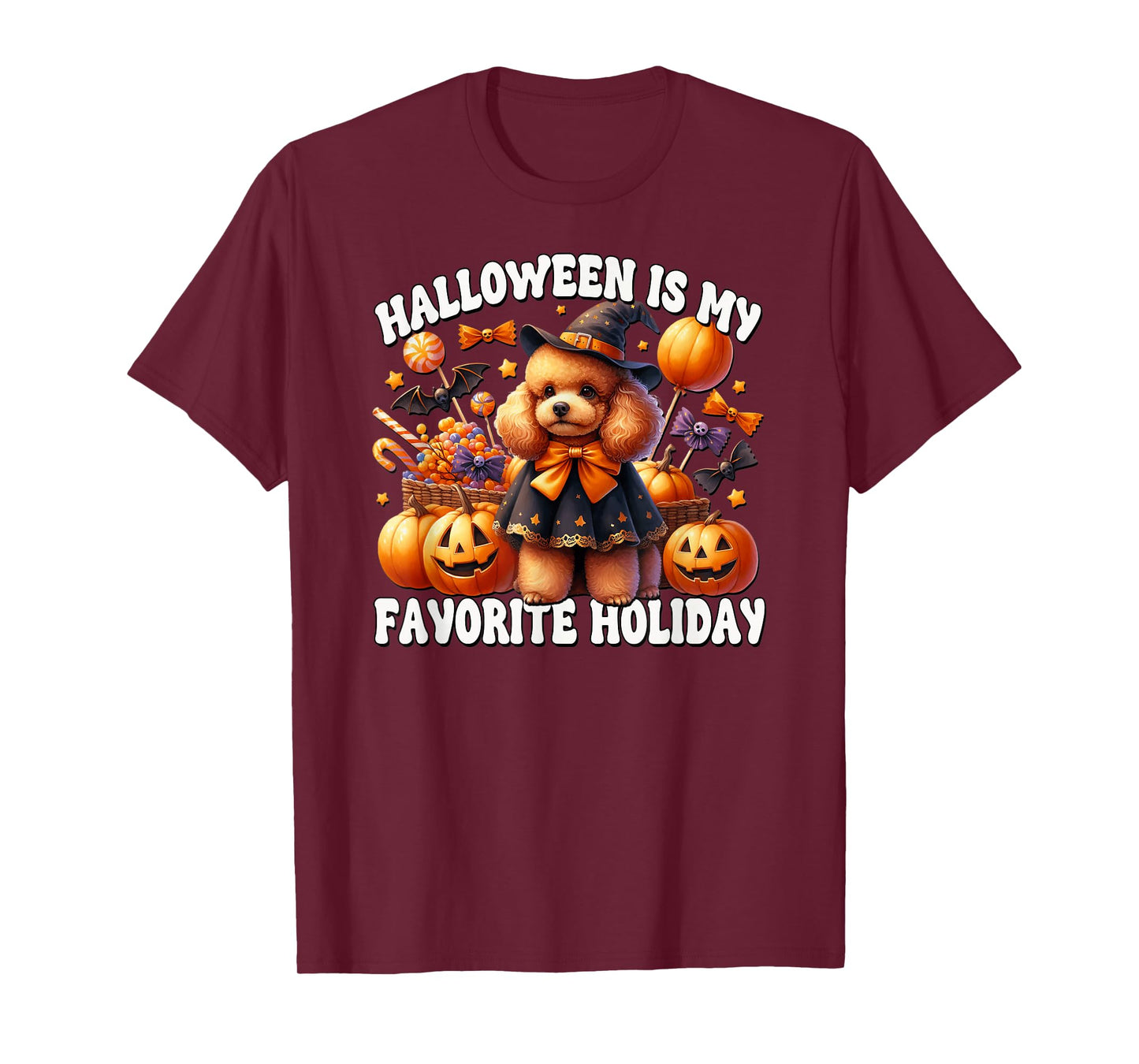 Toy Poodle Graphic for Halloween is My Favorite Holiday T-Shirt