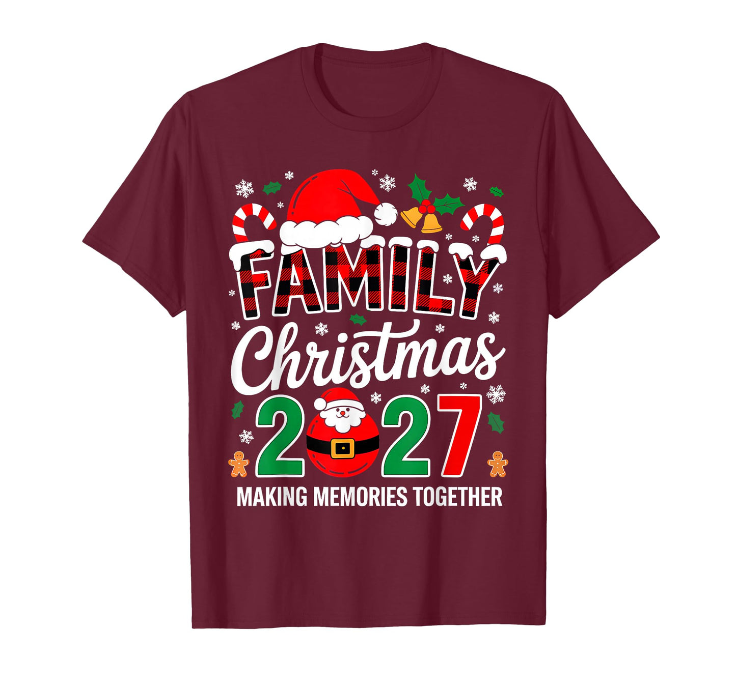 Family Christmas 2027 Matching Squad Santa Elf Funny Xmas T-Shirt