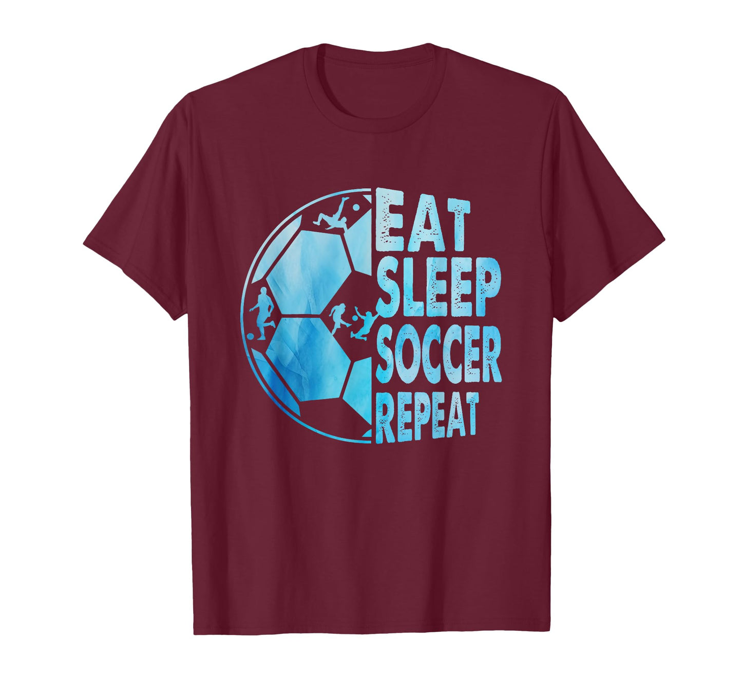 Eat Sleep Soccer Repeat For Youth Girls Kids Boys Purple T-Shirt