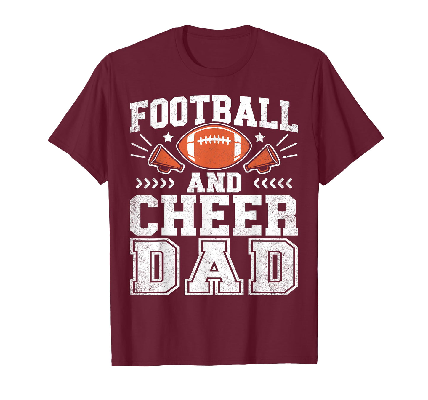 Football And Cheer Dad Daddy Cheerleader Player Fathers Day T-Shirt