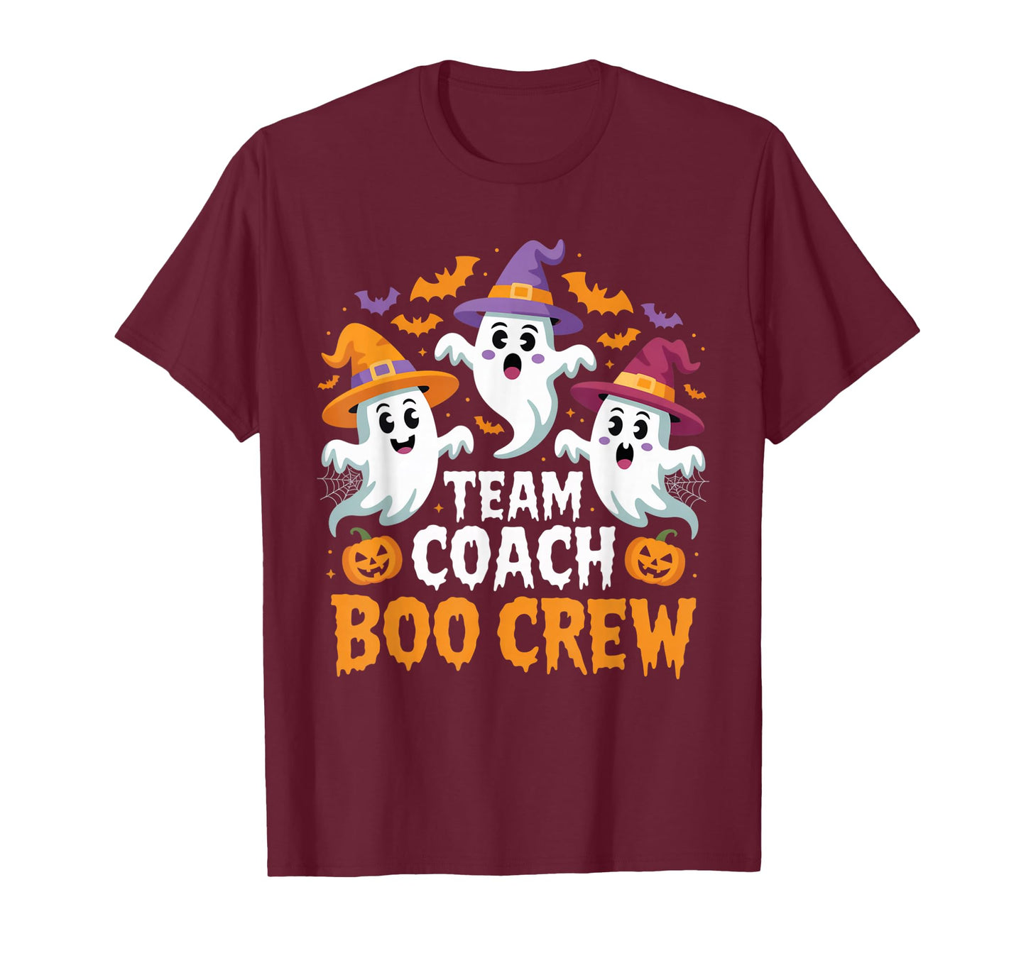 Team Coach Boo Crew Funny Ghost Halloween for Sports Staff T-Shirt