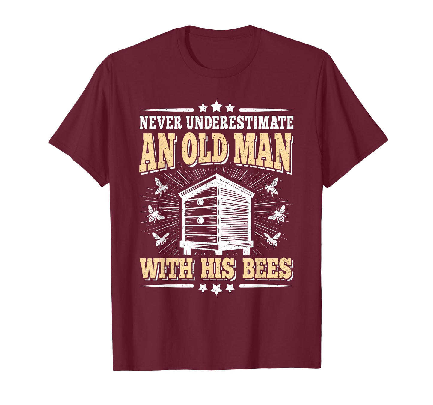 Never Underestimate An Old Man With His Bees Funny Beekeeper T-Shirt