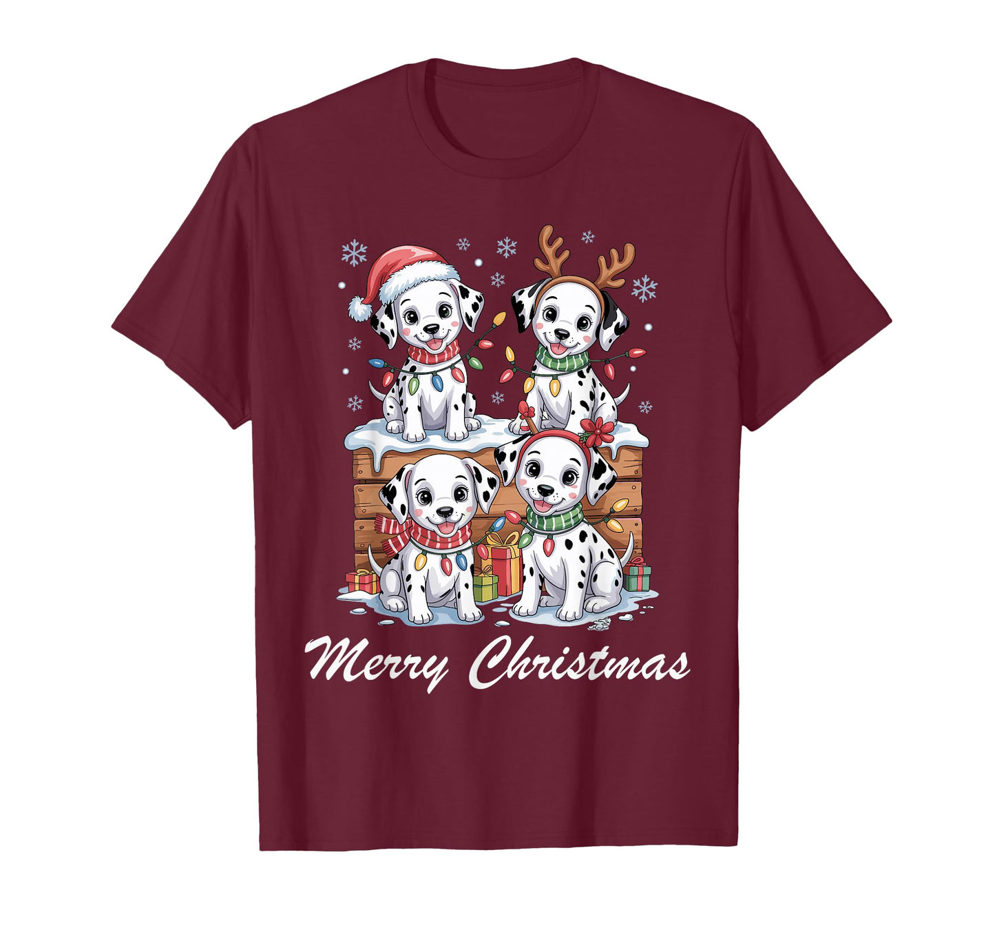 Dalmatian Merry Christmas Funny Dog Lovers Holiday Pajama T-Shirt