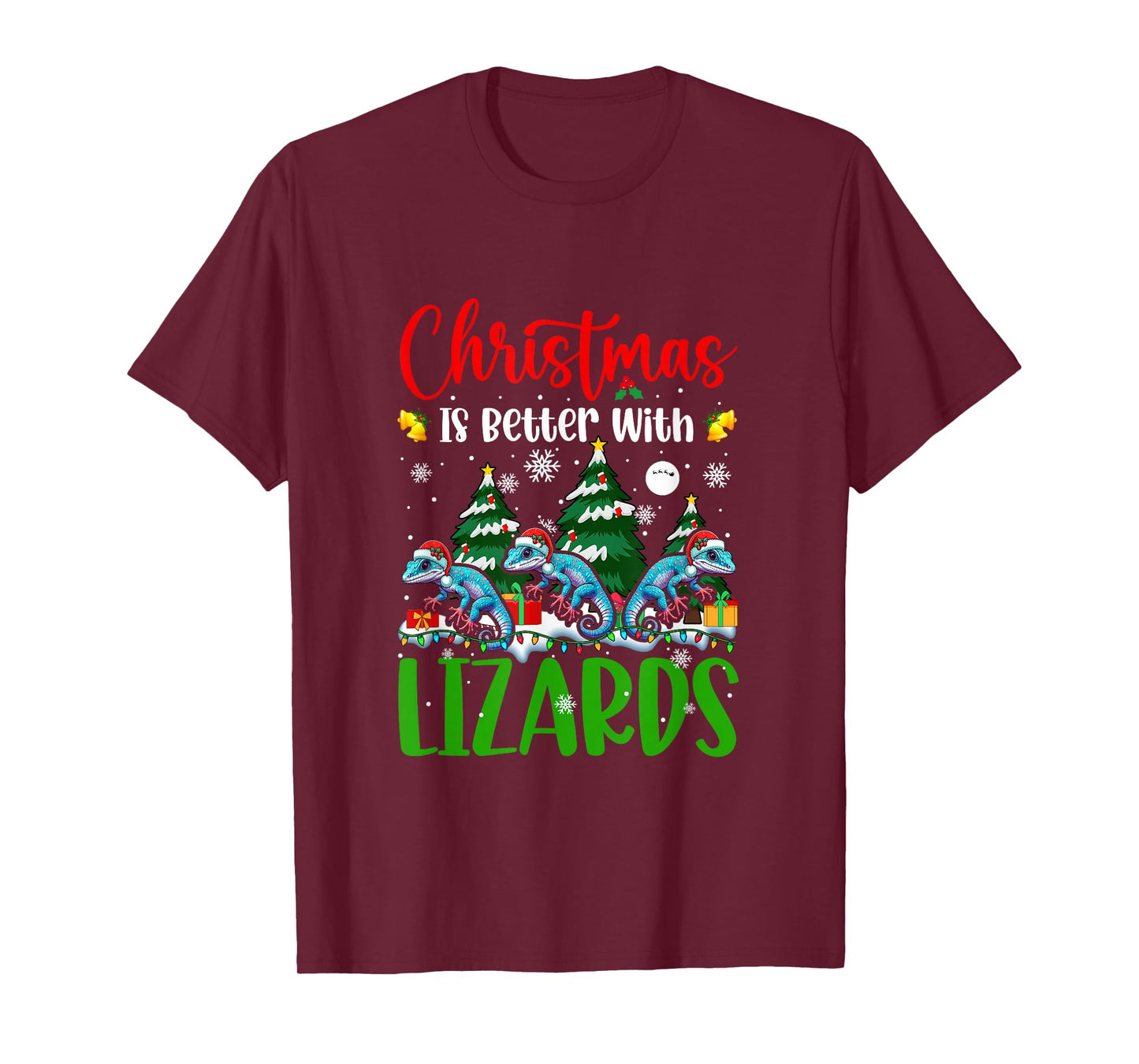 Xmas is Better Funny Joke Lizards Lover Christmas Tree T-Shirt