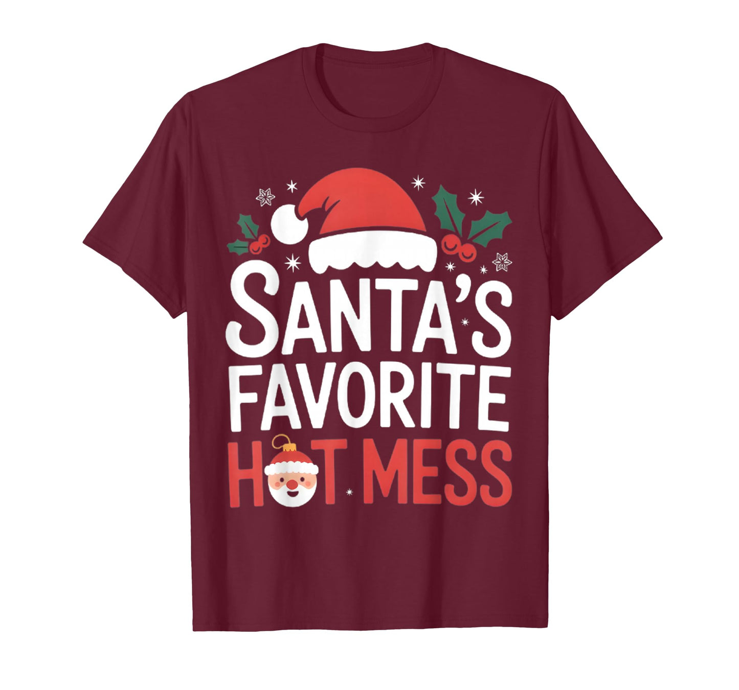 Santa's Favorite Hot Mess Christmas Funny Margarita T-Shirt
