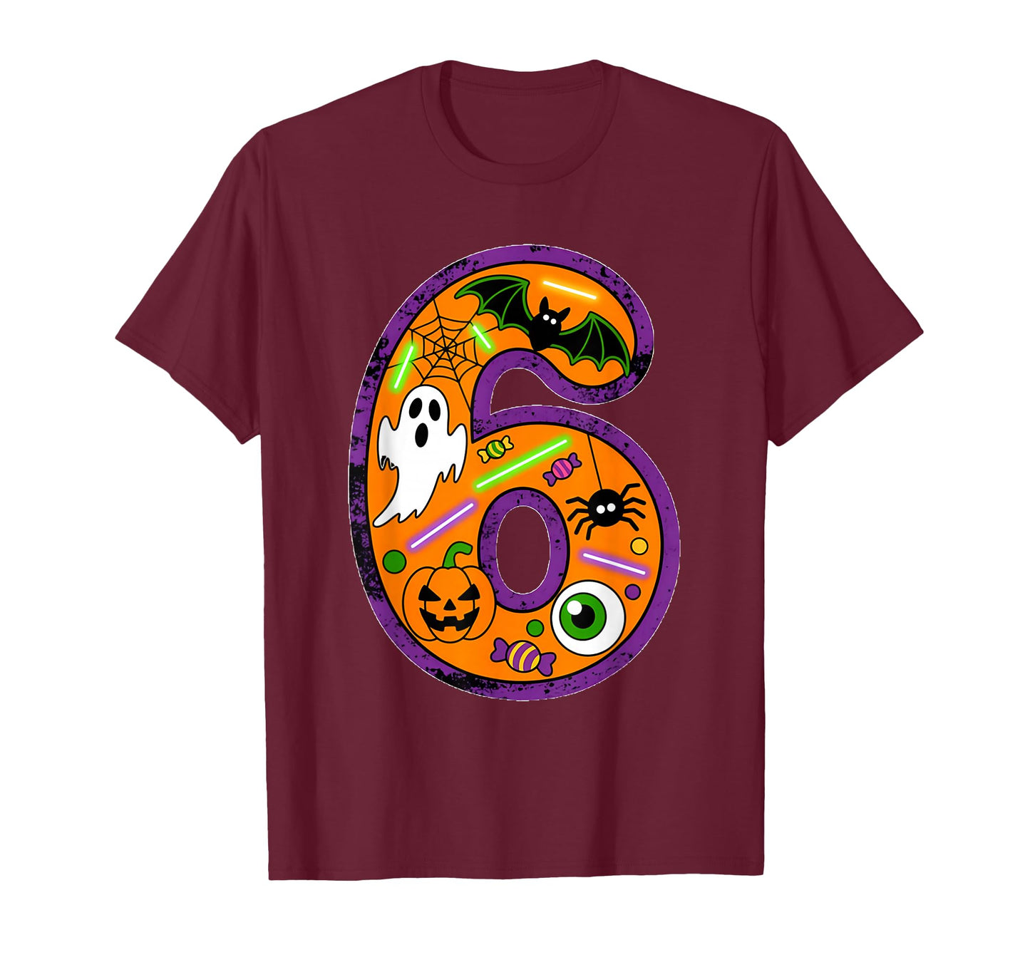 Bruh It's My 6th Birthday Halloween 6 Year Old Ghost Funny T-Shirt