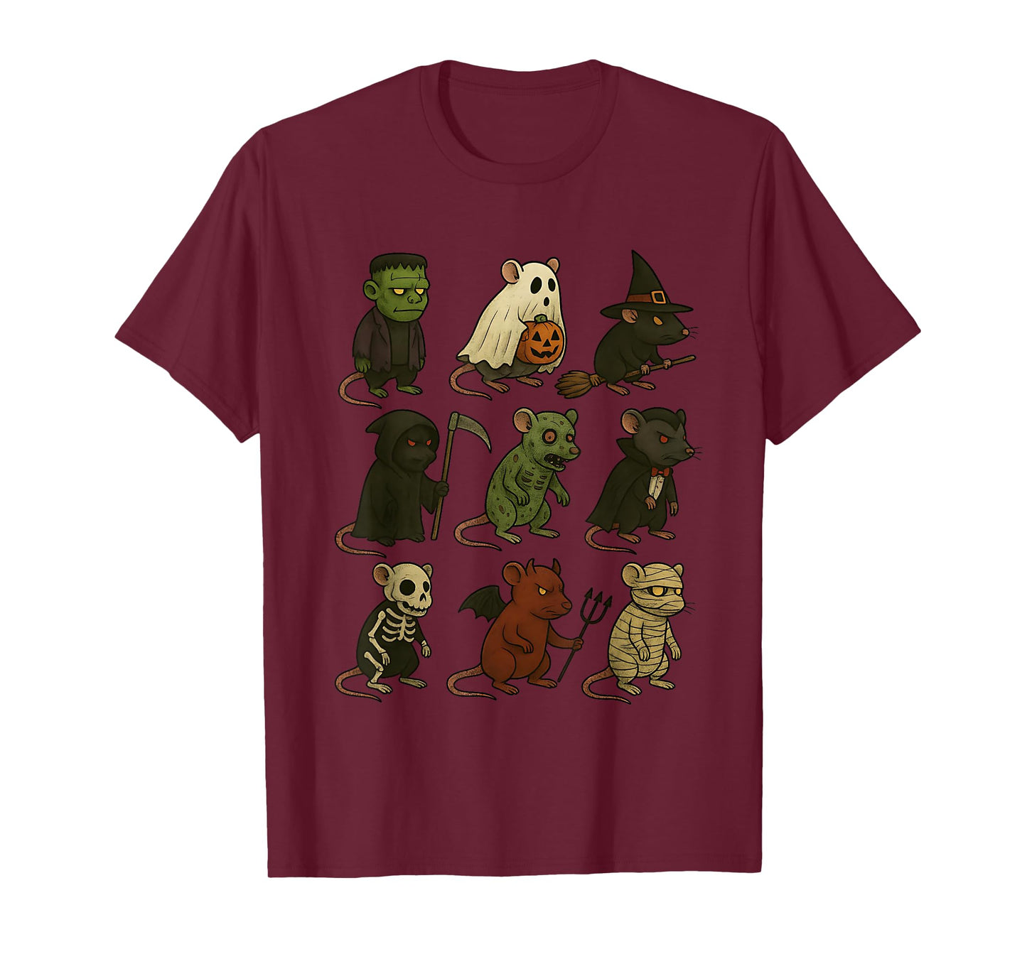 Rat Spooky Witch Boo Zombie Rat Halloween Boys & Girls T-Shirt
