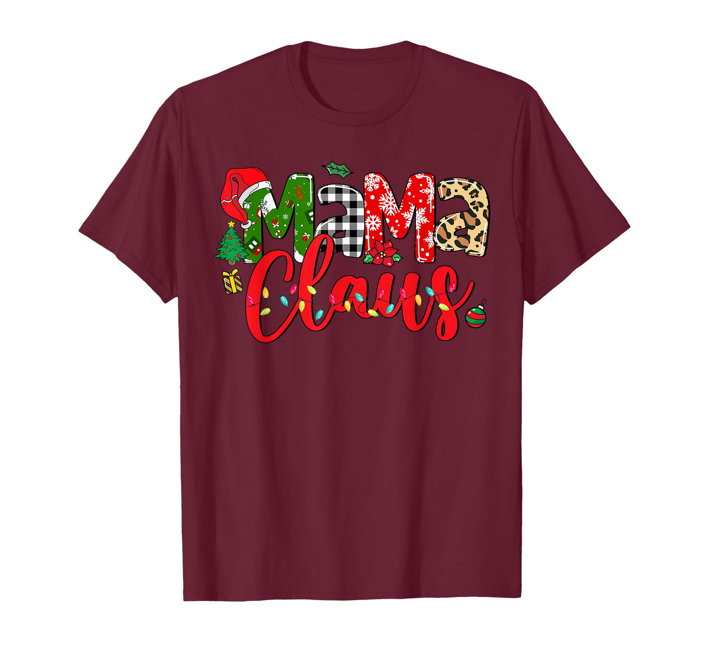 Mama Claus Christmas Pajama Santa Claus Family Matching T-Shirt