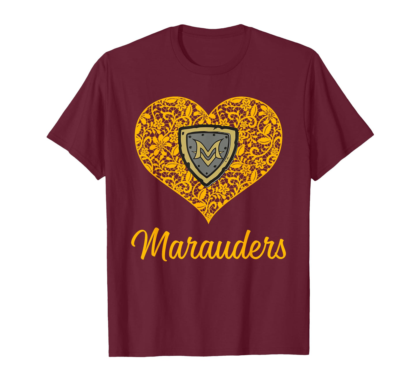 Mount Vernon Marauders Logo Lace Heart HS T-Shirt