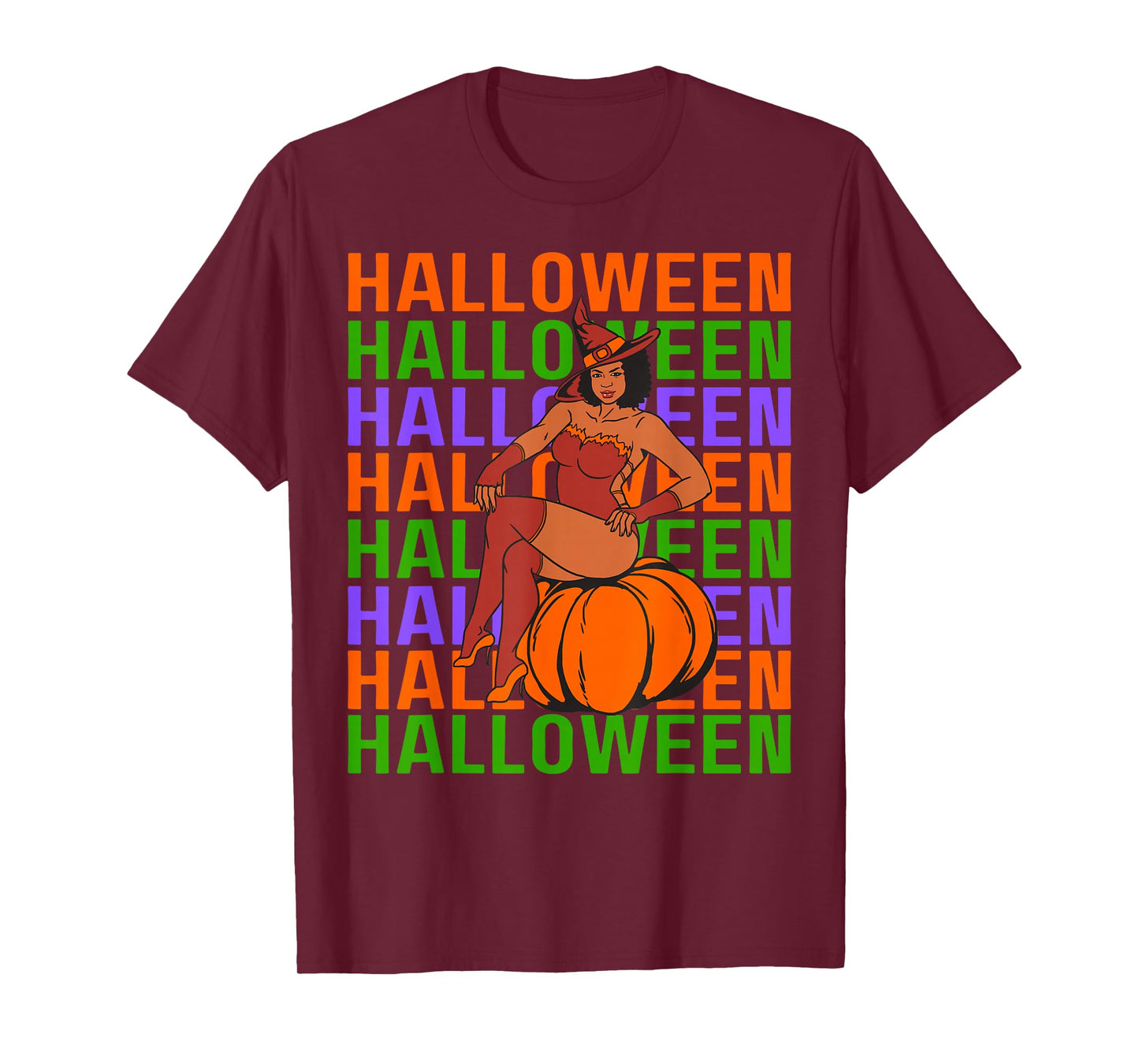 Funny Melanin Halloween Black Girl Magic Scary Blood Costume T-Shirt