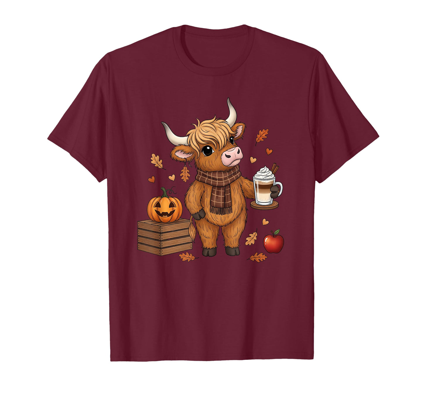 Funny Highland Cow Ghost Halloween Women Kids T-Shirt