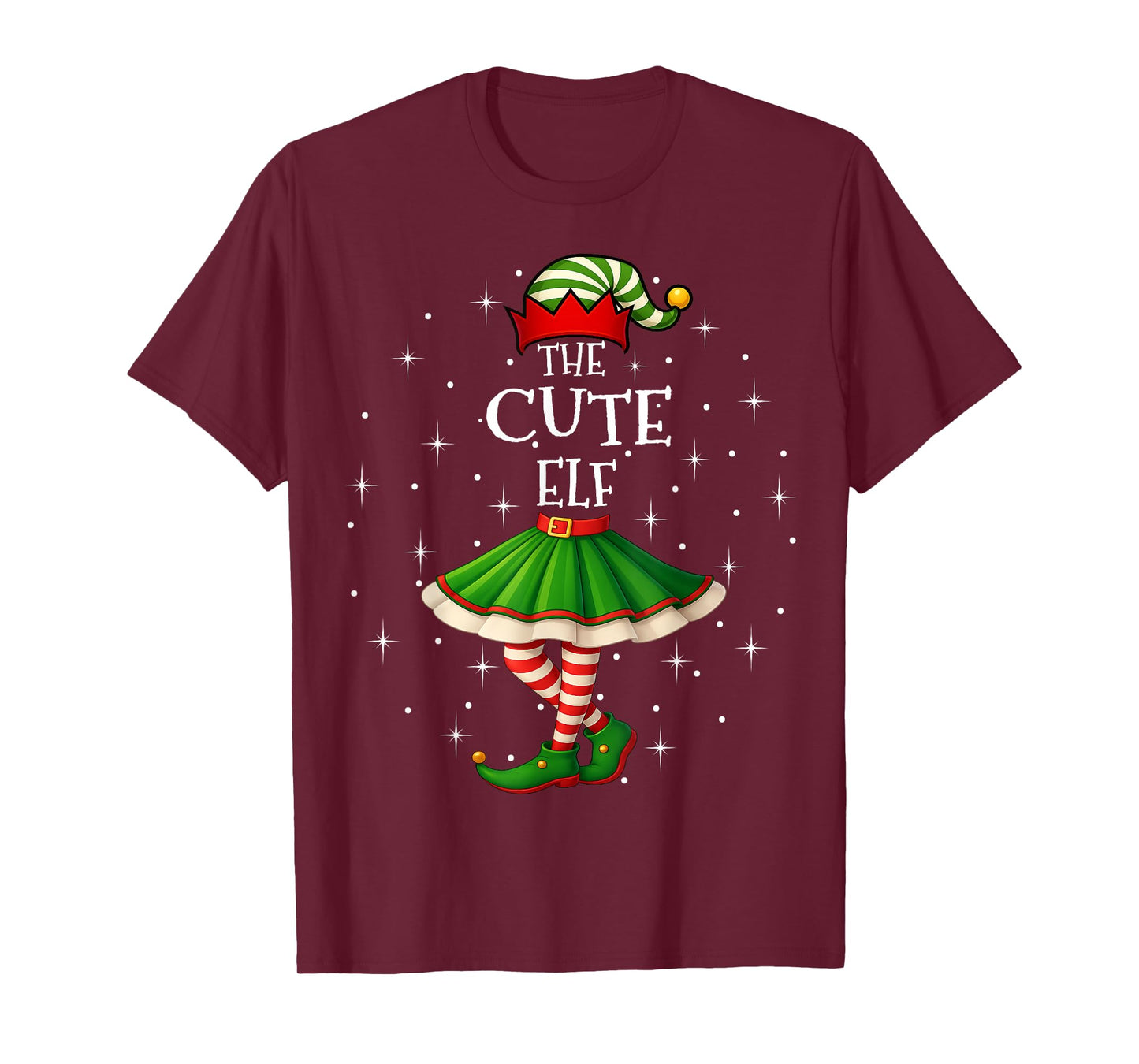 Cute Elf Christmas Family Matching Women Girls Xmas Party T-Shirt