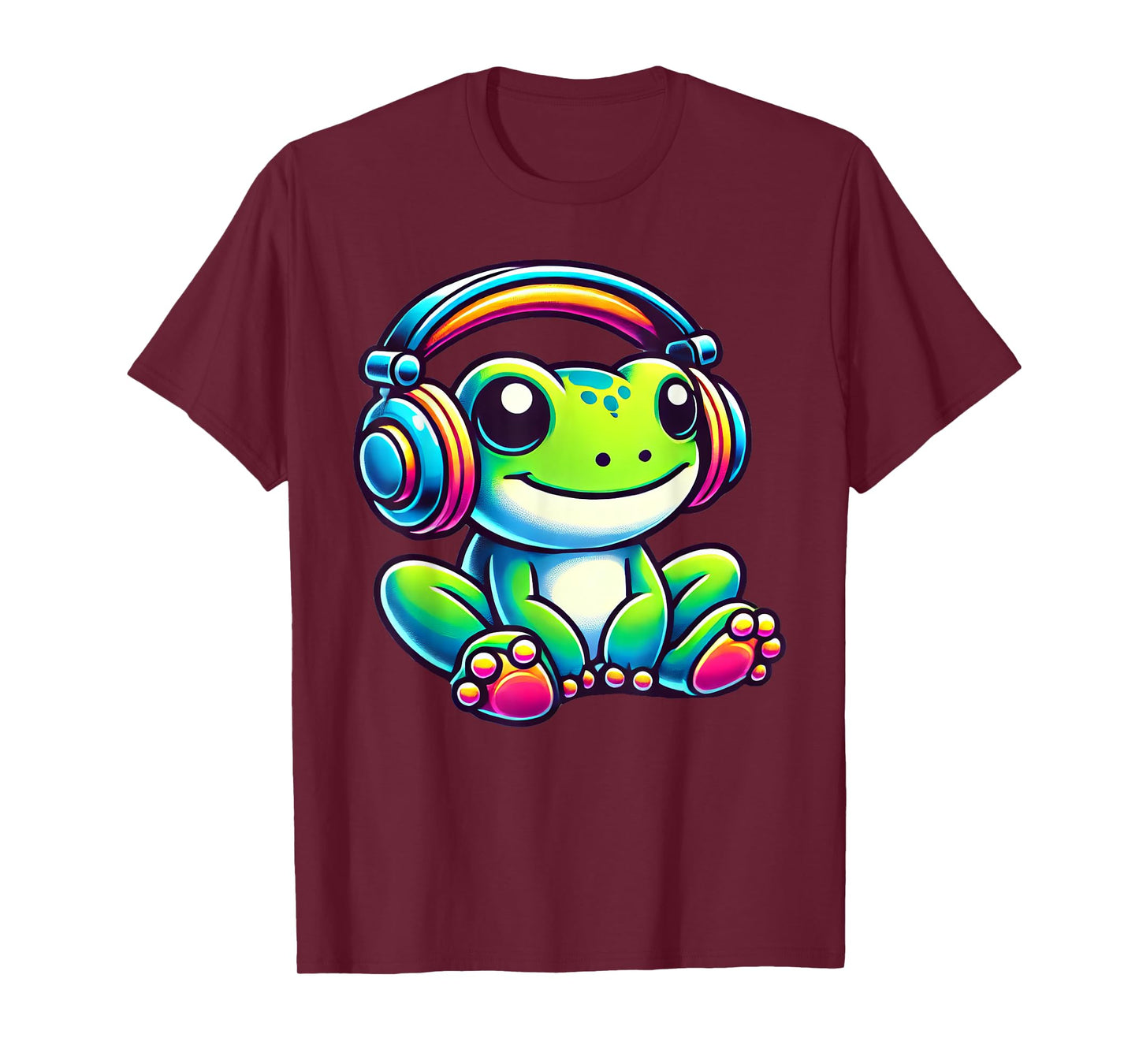 Cute Frog Wearing Headphones T-Shirt