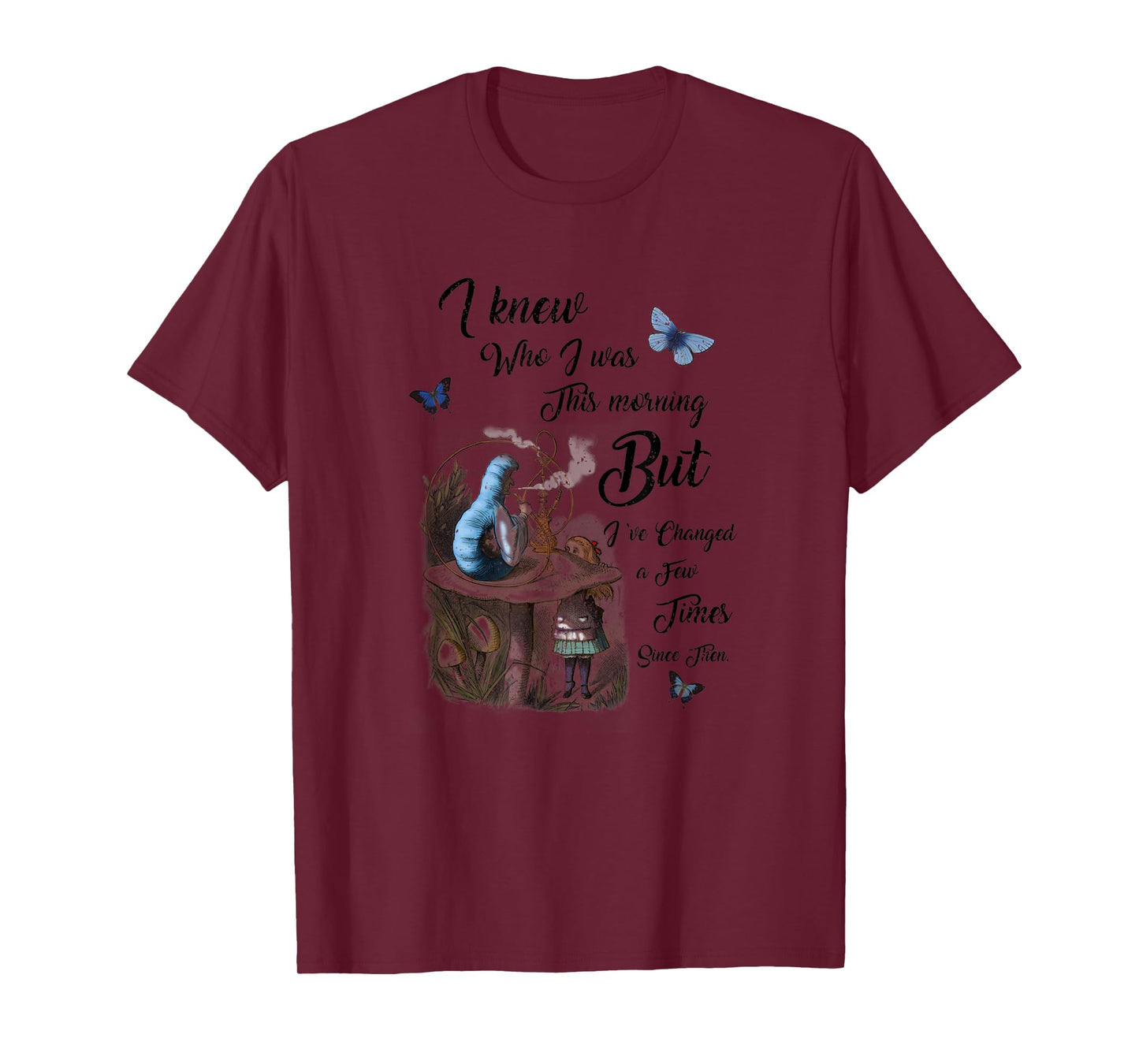 Alice In Wonderland Quote Vintage Dictionary T-Shirt, Small, Blue