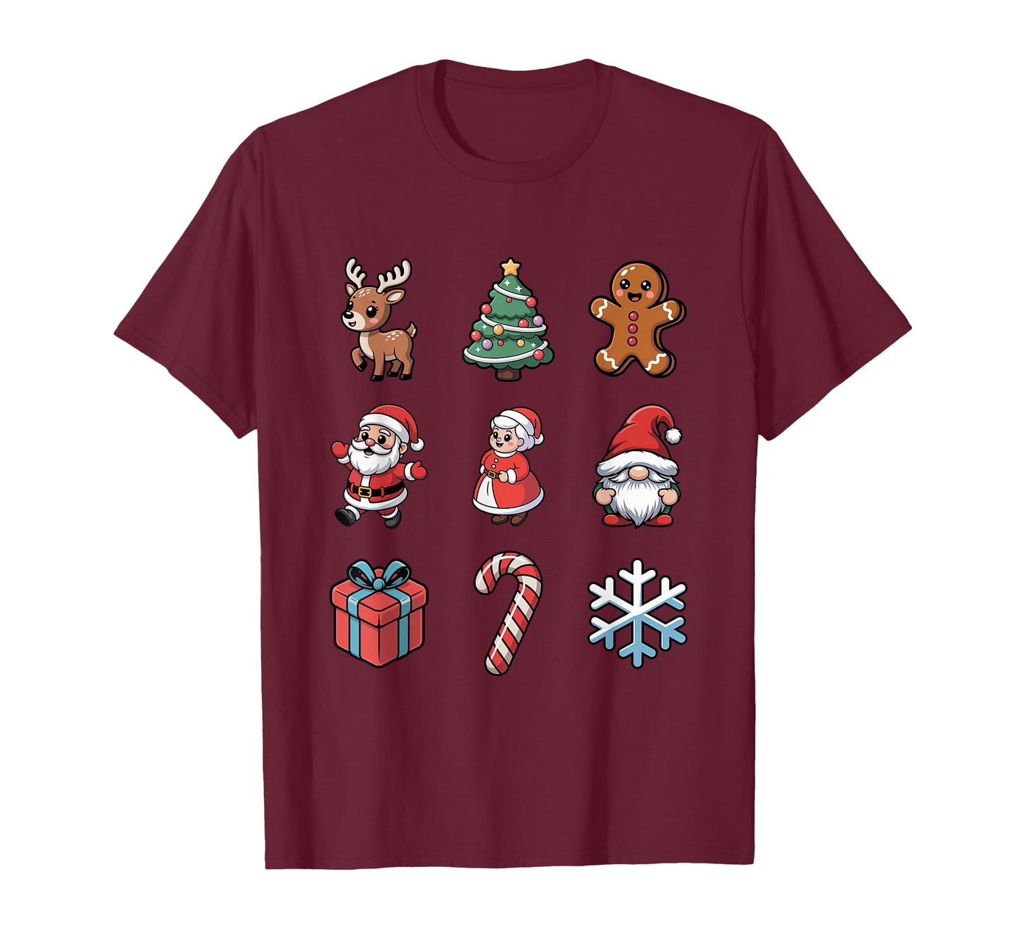 Cute Santa Gnome Reindeer Tree North Pole T-Shirt