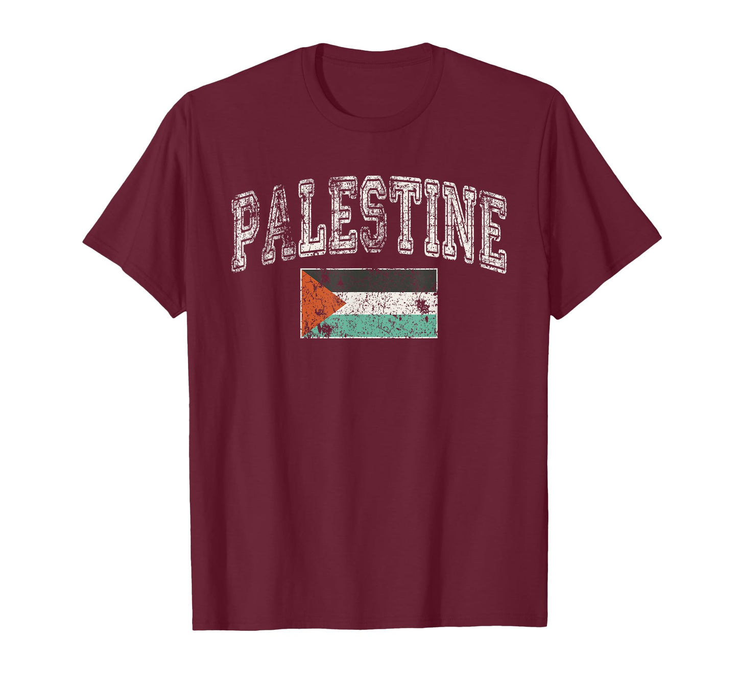 Vintage Retro Faded Palestine Flag Palestinian Pride T-Shirt