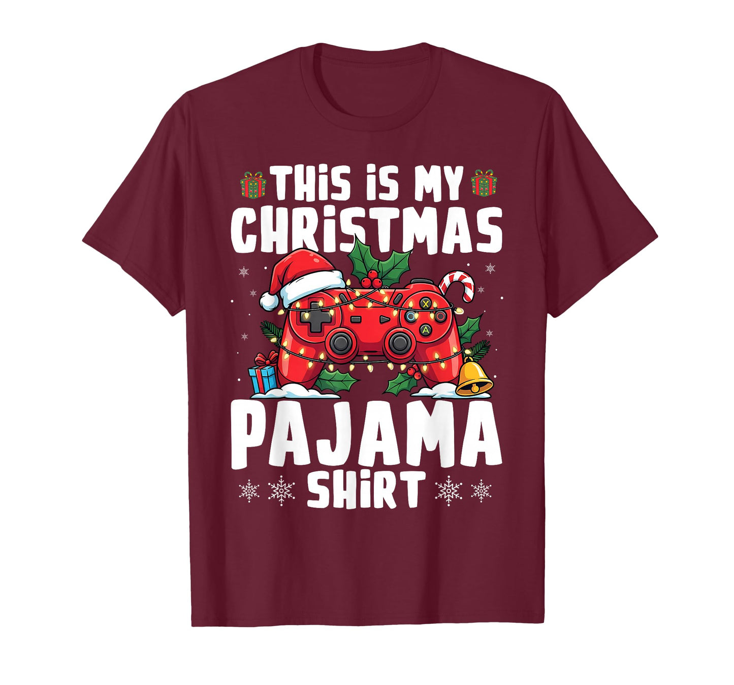 Christmas Shirt Boys Men This is My Christmas Pajama Gamer T-Shirt