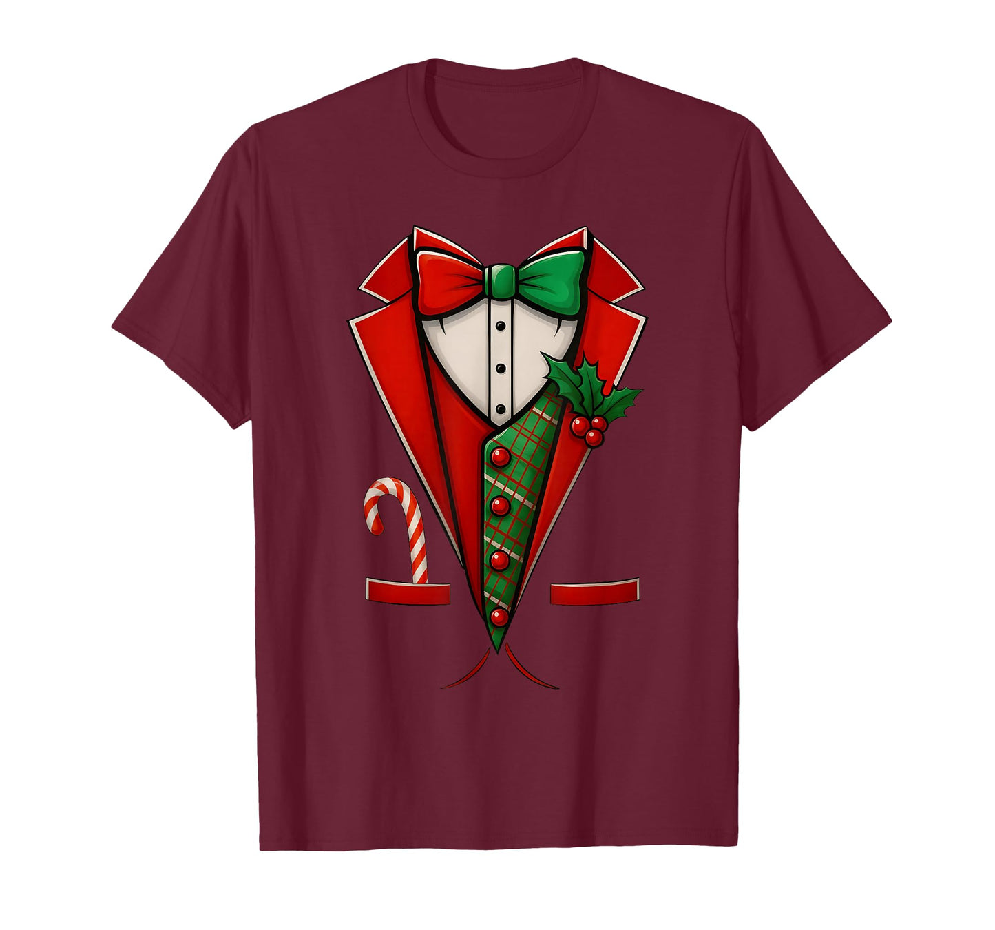 Tuxedo Costume Funny Xmas Bowtie Christmas Men Boys Kids T-Shirt
