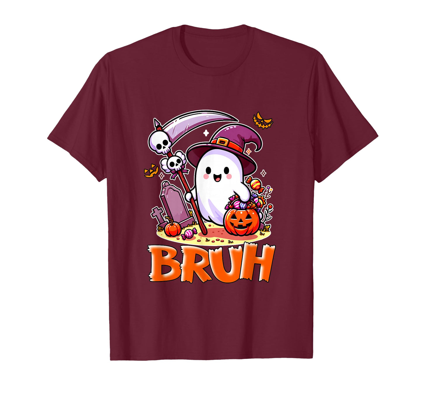 Cute Boo As Witch Halloween Candies Costume Kids Family T-Shirt