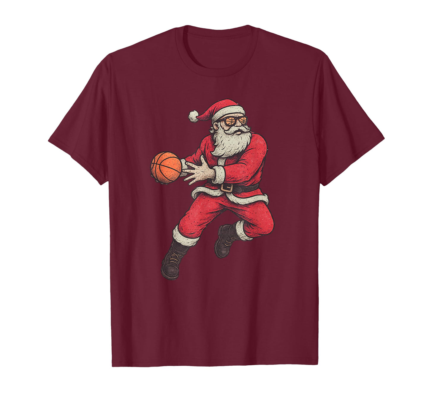 Santa Claus Playing Basketball Xmas Holiday Christmas T-Shirt