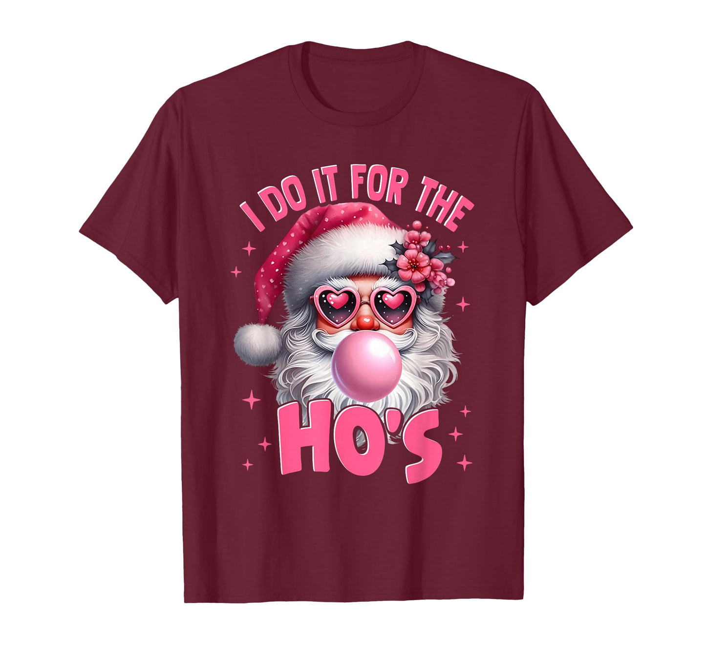 I Do It for The Ho's Funny Inappropriate Christmas Men Santa T-Shirt