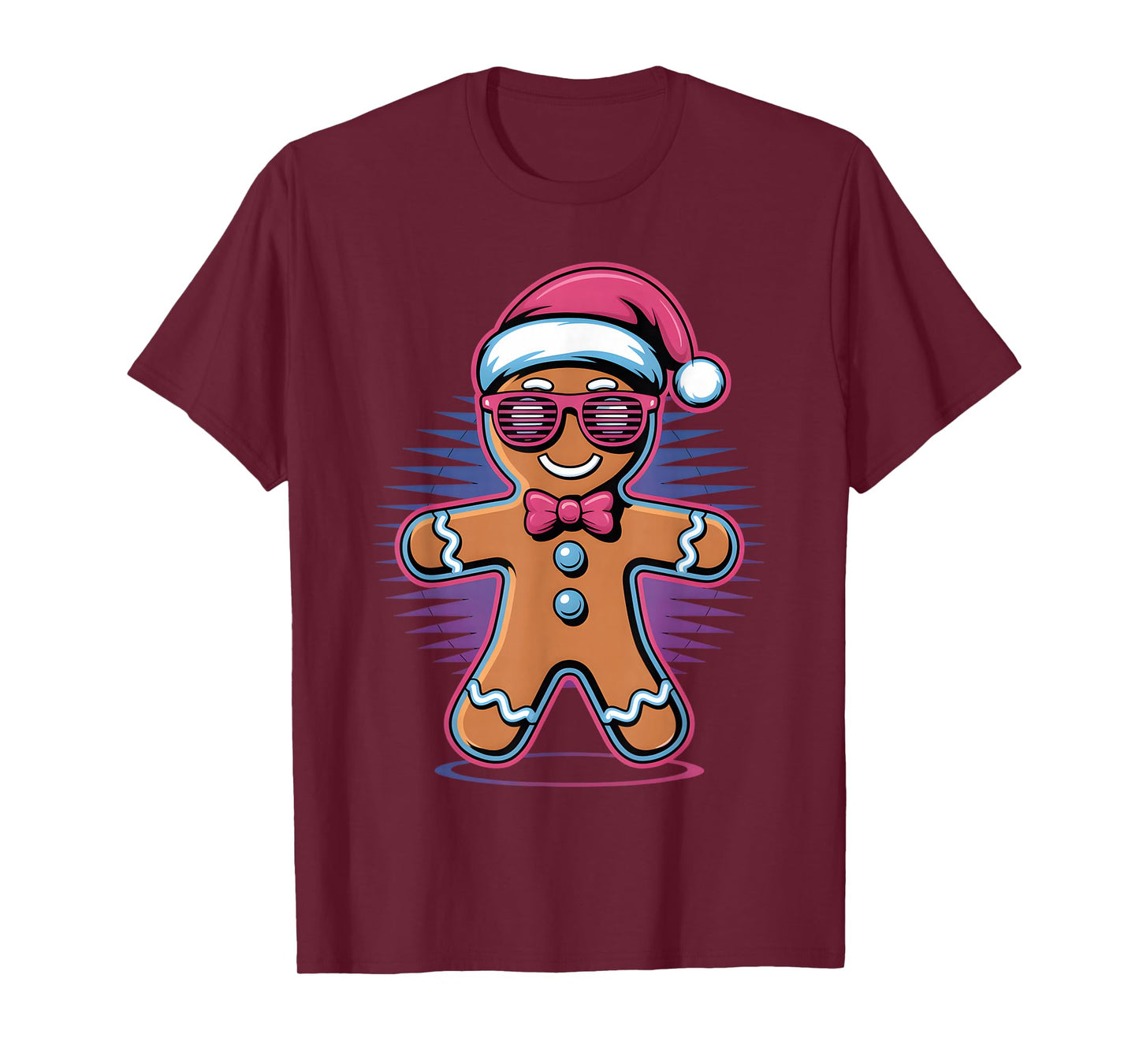 Retro Gingerbread 80s Christmas Xmas Cookie Baking Santa Hat T-Shirt