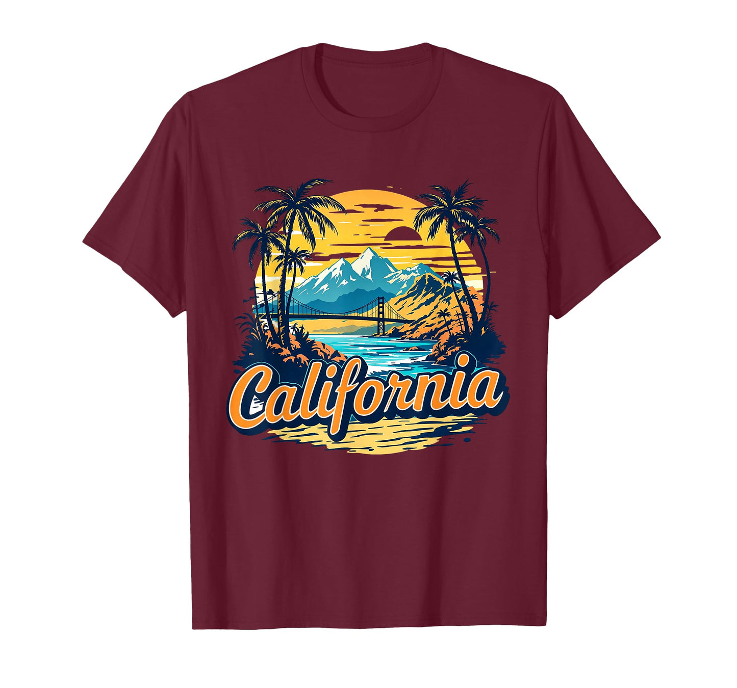 Retro California Home State CA Nature Sunset Vintage T-Shirt