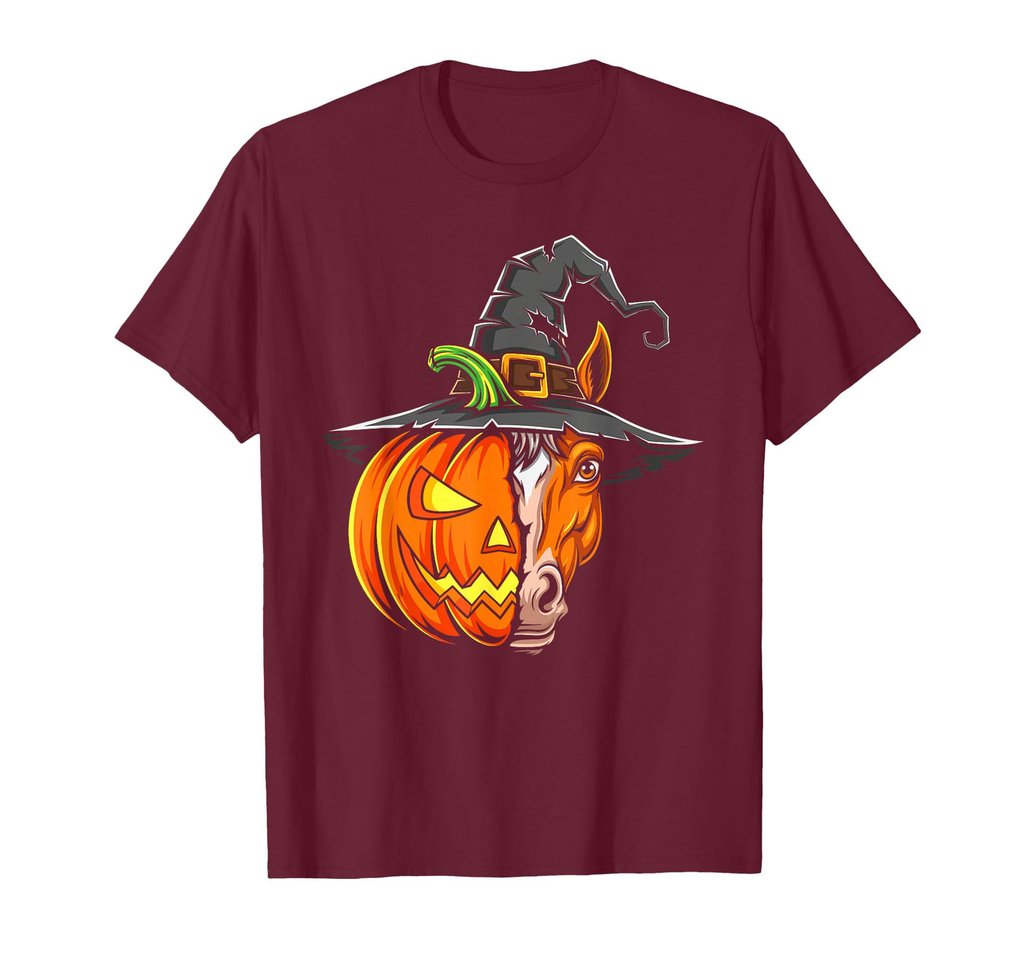 Horse Pumpkin Jack O Lantern Halloween Kids Mens Womens T-Shirt